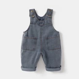 2026 New Korean Version Soft Washed Denim Children's Baby Jumpsuit Boys and Girls Front Pocket Solid Color Integrated Pants 0-5Y