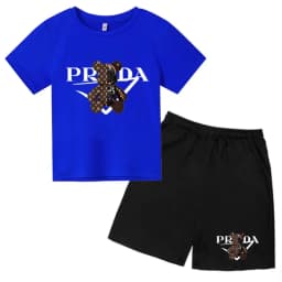 Kids Letters T-shirt Summer Two-piece Clothing Short-Sleeved Top+Shorts Boy Girl 3-12Yrs Casual Sports Jogging Coat Sweating Set