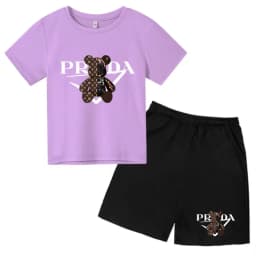 Kids Letters T-shirt Summer Two-piece Clothing Short-Sleeved Top+Shorts Boy Girl 3-12Yrs Casual Sports Jogging Coat Sweating Set