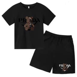 Kids Letters T-shirt Summer Two-piece Clothing Short-Sleeved Top+Shorts Boy Girl 3-12Yrs Casual Sports Jogging Coat Sweating Set