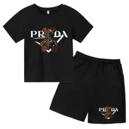 Kids Letters T-shirt Summer Two-piece Clothing Short-Sleeved Top+Shorts Boy Girl 3-12Yrs Casual Sports Jogging Coat Sweating Set