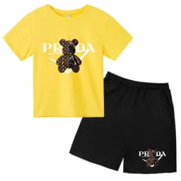 Kids Letters T-shirt Summer Two-piece Clothing Short-Sleeved Top+Shorts Boy Girl 3-12Yrs Casual Sports Jogging Coat Sweating Set