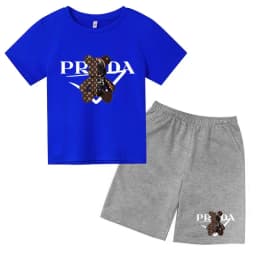 Kids Letters T-shirt Summer Two-piece Clothing Short-Sleeved Top+Shorts Boy Girl 3-12Yrs Casual Sports Jogging Coat Sweating Set