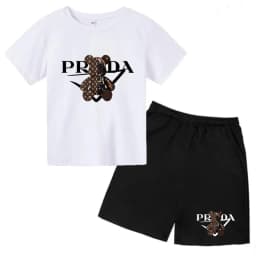 Kids Letters T-shirt Summer Two-piece Clothing Short-Sleeved Top+Shorts Boy Girl 3-12Yrs Casual Sports Jogging Coat Sweating Set