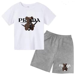 Kids Letters T-shirt Summer Two-piece Clothing Short-Sleeved Top+Shorts Boy Girl 3-12Yrs Casual Sports Jogging Coat Sweating Set
