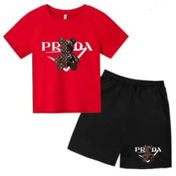 Kids Letters T-shirt Summer Two-piece Clothing Short-Sleeved Top+Shorts Boy Girl 3-12Yrs Casual Sports Jogging Coat Sweating Set