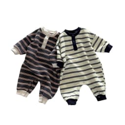 INS Infant Babys Boys Rompers RAISE Autumn 6-24M Kids Boys Striped Jumpsuit Loose Casual Toddler Newborn Boys One Piece Bodysuit