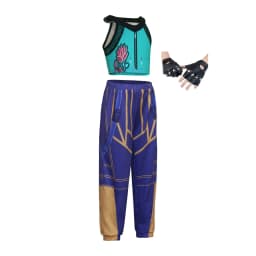 Girl Singer Band Performance Uniform Dance Costume 2Pcs Lotus Print Sleeveless Vest Elastic Waist Trousers 80s Streetwear Outfit
