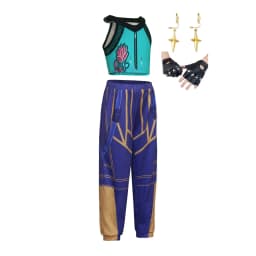 Girl Singer Band Performance Uniform Dance Costume 2Pcs Lotus Print Sleeveless Vest Elastic Waist Trousers 80s Streetwear Outfit