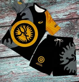 2026 New Men's Kids United World Wrestling Sports Set Black White Quick Drying MMA Training T-shirt & Shorts Combat Suit