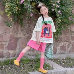 2026 New Children's casual Set Summer fashion girls' sporty short-sleeved shorts summer wear 4-14Years old girls