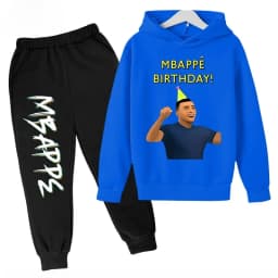 2026 Autumn Mbappé Printed Children's Hoodie Suit Sweatshirt Pants Two-piece Suit Boys and Girls Outdoor Sportswear Baby Clothes