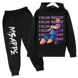 2026 Autumn Mbappé Printed Children's Hoodie Suit Sweatshirt Pants Two-piece Suit Boys and Girls Outdoor Sportswear Baby Clothes
