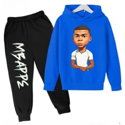 2026 Autumn Mbappé Printed Children's Hoodie Suit Sweatshirt Pants Two-piece Suit Boys and Girls Outdoor Sportswear Baby Clothes