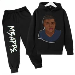 2026 Autumn Mbappé Printed Children's Hoodie Suit Sweatshirt Pants Two-piece Suit Boys and Girls Outdoor Sportswear Baby Clothes