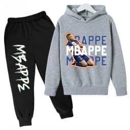 2026 Autumn Mbappé Printed Children's Hoodie Suit Sweatshirt Pants Two-piece Suit Boys and Girls Outdoor Sportswear Baby Clothes