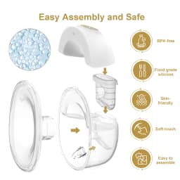 Portable Wearable Breast Pump Hands Free Electric Breast Pump with LED Screen for Breastfeeding 3 Modes 9Suction Level Low Noise