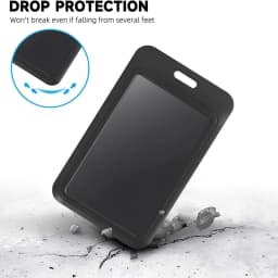 Sliding Id Badge Holder Black Plastic Card Case Protector Pouch With Clear Window For School Id Credit Cards Key Cards