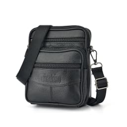 Men's Genuine Leather Crossbody Bag High Quality Zipper Pocket Retro Business Messenger Bag for Men