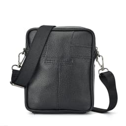Men's Genuine Leather Crossbody Bag High Quality Zipper Pocket Retro Business Messenger Bag for Men