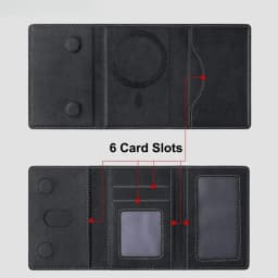 Unisex Magsafe Magnetic Card Wallet for Phone 16-15-14-13-12 Pro Max Mini - PU Leather Card Holder for Devices