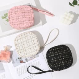 Simple Mini Makeup Storage Bag Ladies Portable Lipstick Key Coin Data Line Organizer Pouch Girl Sanitary Napkins Tote Bag