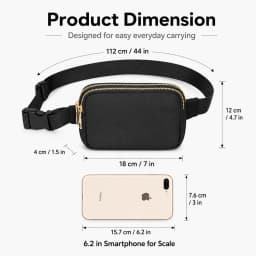 Outdoor Double Zipper Waist Bag Hiking Crossbody Travel Fanny Pack Adjustable Waterproof Small Bag