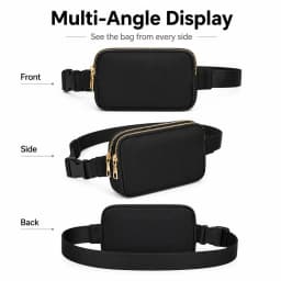 Outdoor Double Zipper Waist Bag Hiking Crossbody Travel Fanny Pack Adjustable Waterproof Small Bag