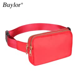 Outdoor Double Zipper Waist Bag Hiking Crossbody Travel Fanny Pack Adjustable Waterproof Small Bag
