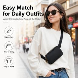 Outdoor Double Zipper Waist Bag Hiking Crossbody Travel Fanny Pack Adjustable Waterproof Small Bag