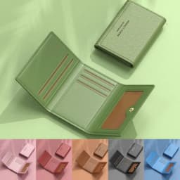 Fashion Leather Men Card Wallets Multifunctional Large Capacity Male Purse Solid Color Multi-card Photo Holder Women