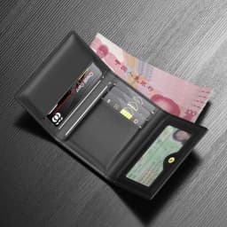 Fashion Leather Men Card Wallets Multifunctional Large Capacity Male Purse Solid Color Multi-card Photo Holder Women