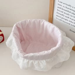 Korean Dot Lace Makeup Bag Case Fashion Travel Cosmetic Case for Girls Large Capacity Cosmetics Storage Brush Organizer Case