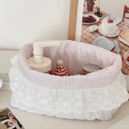 Korean Dot Lace Makeup Bag Case Fashion Travel Cosmetic Case for Girls Large Capacity Cosmetics Storage Brush Organizer Case