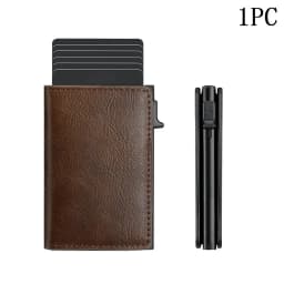 RFID Blocking Metal Aluminum ID Card Holder Fashion Business Pop-Up Purse Men's Women's Multi-Function Designer Bank Card Wallet