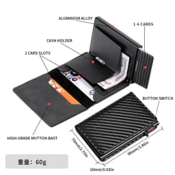 RFID Blocking Metal Aluminum ID Card Holder Fashion Business Pop-Up Purse Men's Women's Multi-Function Designer Bank Card Wallet