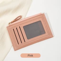 Minimalist Ultra-Thin Coin Wallet Fashionable and Portable PU Leather Wallet Multifunctional Credit Card Clip Zipper Card Holder