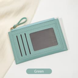 Minimalist Ultra-Thin Coin Wallet Fashionable and Portable PU Leather Wallet Multifunctional Credit Card Clip Zipper Card Holder
