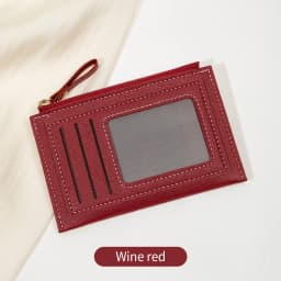 Minimalist Ultra-Thin Coin Wallet Fashionable and Portable PU Leather Wallet Multifunctional Credit Card Clip Zipper Card Holder