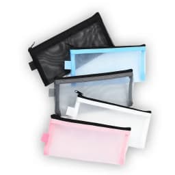 Cosmetic Bag Travel Wash Storage Bag Mesh Pen Bag Portable Zipper Receipt Storage Bag Makeup Pouch