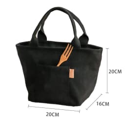 Versatile Canvas Insulated Lunch Bag with Zipper - Portable Storage Tote for Travel & Picnics, Easy-Clean Square Organizer