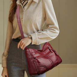 Stylish Multi-color Quilted Crossbody Bag, Women's Soft Leather Shoulder Purse with Adjustable Strap, Ideal for Everyday