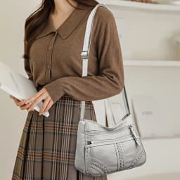 Stylish Multi-color Quilted Crossbody Bag, Women's Soft Leather Shoulder Purse with Adjustable Strap, Ideal for Everyday