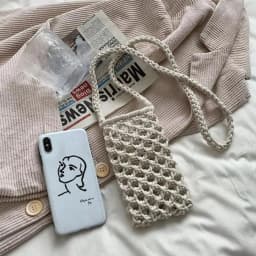 Hollow-out Woven Crochet Small Crossbody Phone Bag Women Fashion Solid Color Lightweight Braided Shoulder Handbag Crossbody Bags