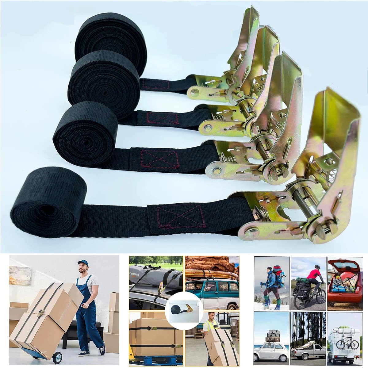 Cargo Strap Ratchet Tensioner Freight Car Fixed Tightener Tighten Rope For Luggage Goods Transportation Outdoor Camping