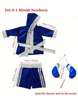 Newborn Photography Outfit Baby Boxing Robe Set Gloves Shorts Props Champion Costume
