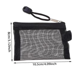 Nylon Mesh Card Storage Bags Mini Transparent Grid Bus ID Credit Card Holder Zipper Pouch Traveling Small Coin Wallet File Bag