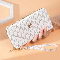 Women's Wallet Single Zipper Floral Letter Print Fashionable Coin Purse Compact Money Holder