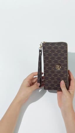 Women's Wallet Single Zipper Floral Letter Print Fashionable Coin Purse Compact Money Holder