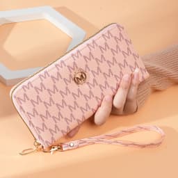 Women's Wallet Single Zipper Floral Letter Print Fashionable Coin Purse Compact Money Holder